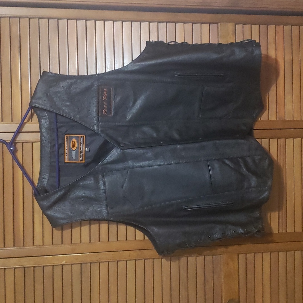 Mens genuine leather vest